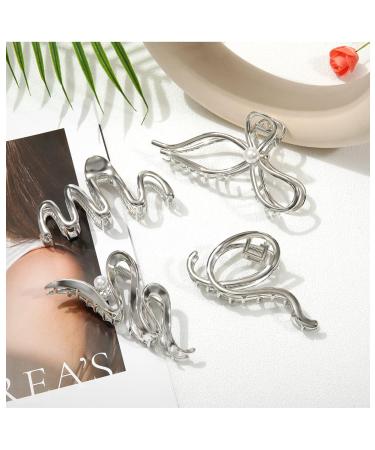 Welrog 4-Pack Metal Hair Clips for Women | Large Silver Hair Accessories for Thick Hair - Perfect for Girls - Buy Online on GoSupps.com