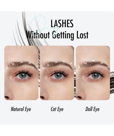 BEYELIAN Lash Clusters - 72 Pcs D+ Individual Cluster Lashes | Natural Look Reusable DIY Eyelash Extensions 10-16mm (Style C05) - Super Thin Band Black Glue Bonded - Buy Online on GoSupps.com