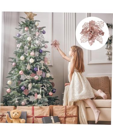 STOBAZA 3 Sets 12pcs Christmas Hollow Flower Christmas Glitter Simulated Wreath Flowers 16c Jesus Pe Blush - Buy Online on GoSupps.com