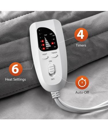 LitBear Weighted Heating Pad for Neck and Shoulders - XL Electric Heat Wrap for Back Pain Relief - Adjustable Neck Band & Waist Strap - Auto-Off - 6 Heat Levels - 23.5 x 24in, 2.5lbs - Grey - Buy Online on GoSupps.com