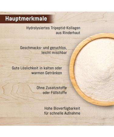 AcanChia Collagen hydrolyzate tripeptide 300 g good solubility tasteless without additives from beef high bioavailability only 25 g per day - Buy Online on GoSupps.com