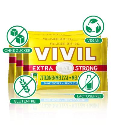 VIVIL Extra Strong Lemon Balm Pastilles - Sugar-Free & Vegan 78 x 25g - 26 Packs of 3 for Ultimate Freshness | International Shipping Available - Buy Online on GoSupps.com