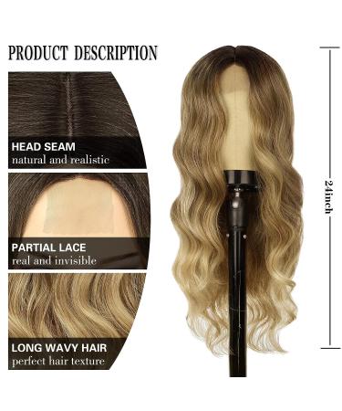Ombre Blonde Wavy Wig for Women - Heat Resistant Synthetic Hair Curly Wave Wig for Daily & Party Wear - Buy Online on GoSupps.com