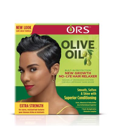 ORS Olive Oil Built-In Protection New Growth No-Lye Hair Relaxer - Extra Strength (Pack of 2)