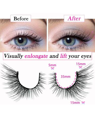 3D Cat Eye False Eyelashes Set Reusable Handmade Faux Mink Extensions | 5 Pairs of Natural Fox Eye Look - Buy Online on GoSupps.com
