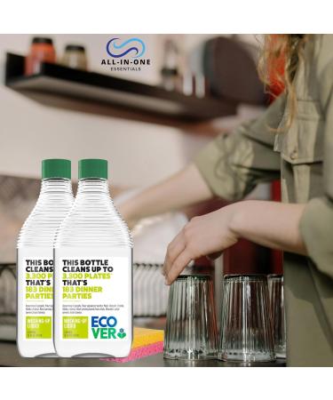 Eco Dish Washing Bundle With Ecover Washing Up Liquid Lemon and Aloe Vera 2 x 450ml Swedish Dishcloth x 2 Biodegradable Scourer x 2 and Plastic Free Kitchen Sponge x 2 - Buy Online on GoSupps.com