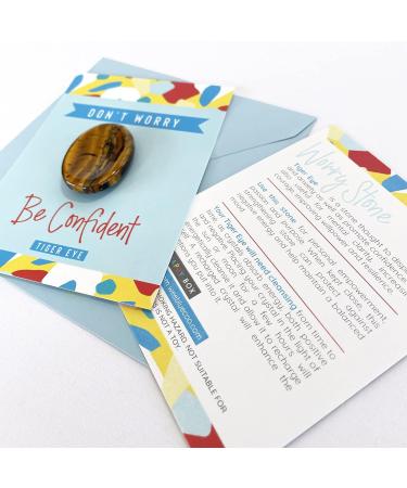 Tiger Eye Worry Stone - Anxiety Relief Crystal Gift for Birthday, Graduation, Stocking Filler - Buy Online on GoSupps.com