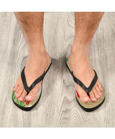 Mnsruu Crane Pine Bamboo Plum Blossom Flip Flops | Eco-Friendly Travel Sandals for Men & Women | Home Slippers & Spa Footwear - Buy Online on GoSupps.com