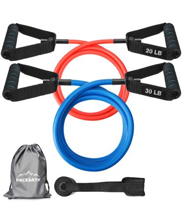 Resistance Bands Set Physical Therapy with Handles 59 inches Longer Exercise Bands with Upgraded Door Anchor and Waterproof Carry Bag Training Tubes for Resistance Training, Home Workouts intermediate