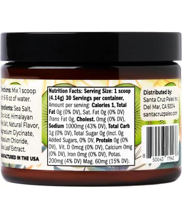 Santa Cruz Paleo Real Salt Electrolytes Powder Hydration Drink Mix Made with Himalayan Pink Salt 30 Servings - Kiwi Lemonade - 4.4 Oz - Buy Online on GoSupps.com