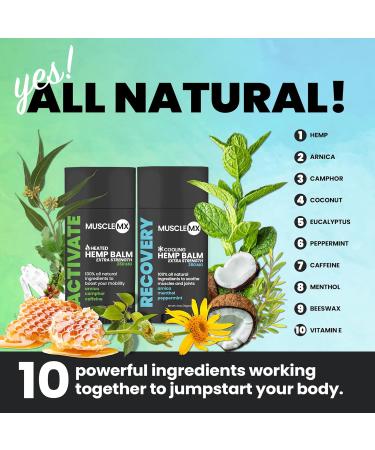 Extra Strength Heated & Cooling Hemp Balm | Natural Relief for Muscles Joints Back Aches & More | Long-Lasting Hemp Cream with Menthol Arnica Camphor - Buy Online on GoSupps.com