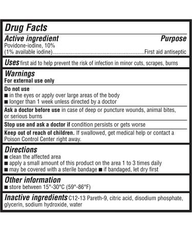 Amazon Basics 10% Povidone Iodine Solution Antiseptic 8 fl oz - First Aid Antiseptic 1-Pack - Buy Online on GoSupps.com