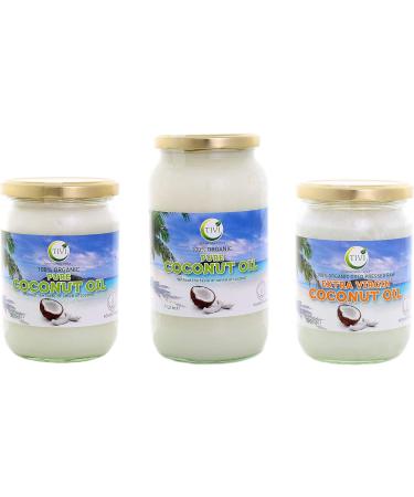 TIVI Organic Refined Coconut Oil 500ml - Hair, Skin, Body, Cooking, Baking - Vegetarian Vegan - Buy Online on GoSupps.com
