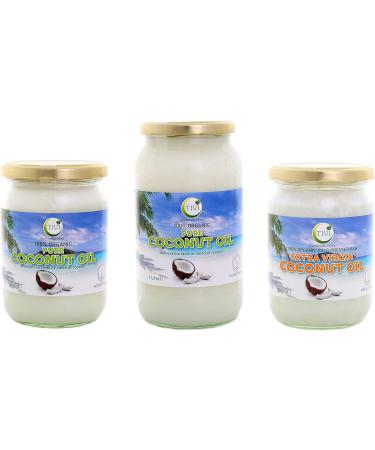 TIVI Organic Refined & Odourless Coconut Oil Glass Jar of 1 Litre for Hair/Skin/Body/Cooking/Baking and Gluten Free Vegetarian Vegan (1 jar) - Buy Online on GoSupps.com