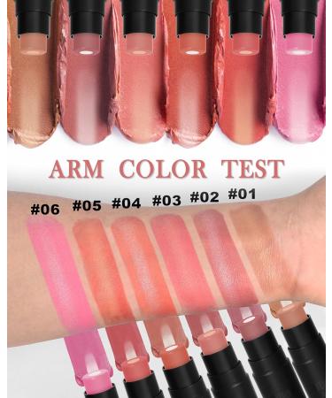 Sandwich Cream Blush Stick for Cheeks 2Pcs Multi-Use Makeup Blush Stick for Eyes Lips Face Longlasting Tinted Moisturizer Matte & Shimmer Blush Finish Natural Glow Blendable Blusher with Brush-01+06 01#+06# - Buy Online on GoSupps.com