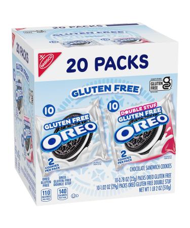 OREO Gluten Free Original & Double Stuf Chocolate Sandwich Cookies Variety Pack  Gluten Free Cookies  20 Snack Packs (2 Cookies per Pack) (Pack of 2) - Buy Online on GoSupps.com
