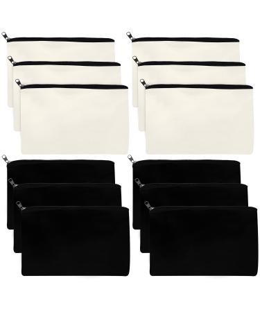 Belle vous multi -purpose zipper fabric bag for painting (12 set) - DIY Small fabric bag for women and men - fabric pockets for cosmetics travel items office supplies money bags bank pocket