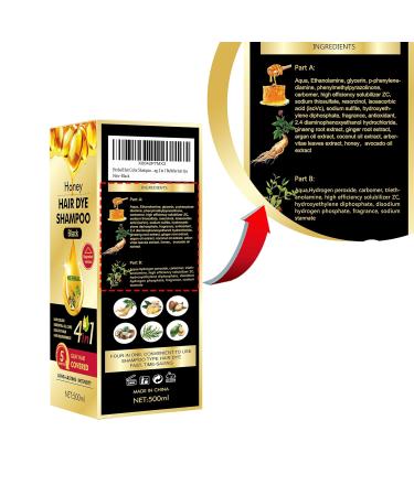 Herbal Instant Hair Dyeing Shampoo - Chestnut Brown | 3-in-1 Long-Lasting Hair Tint for Men & Women - Natural Herbs & Honey - 500ML - Buy Online on GoSupps.com