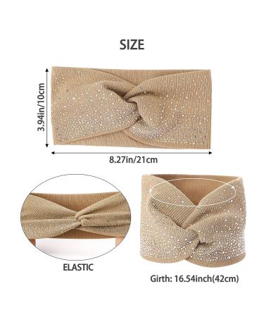 Sparkly Crystal Wide Headbands for Women - 3 Pcs Bling Fancy Headbands - Buy Online on GoSupps.com
