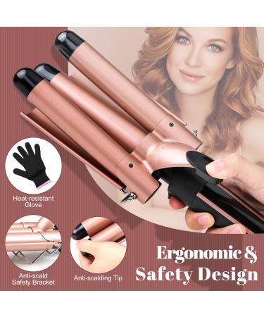 5-in-1 Curling Iron Set - Dual Voltage Interchangeable Curling Wand with 3 Barrel Crimper & 4 Curling Irons - LED Temp Control for All Hair Types - Includes Glove & Clips - Buy Online on GoSupps.com