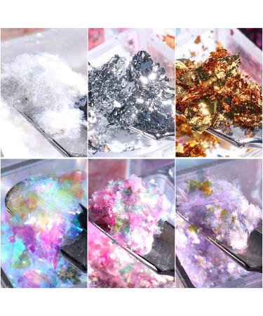 Opal Nail Flakes: Aurora Shiny Thin Nail Glitter Powder - 12 Grids Chrome Manicure Accessories - Buy Online on GoSupps.com