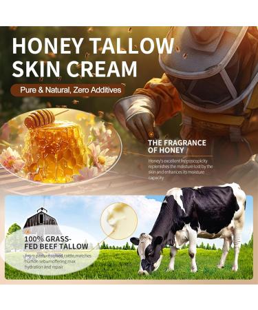 Mgviiiva Beef Tallow Honey Balm for Skin & Face Whipped Beef Tallow Face Moisturizer with Honey Grass Fed Beef Tallow Cream All Natural Pure Body Lotion for Women & Men Dry Sensitive Skin 3.88 OZ - Buy Online on GoSupps.com