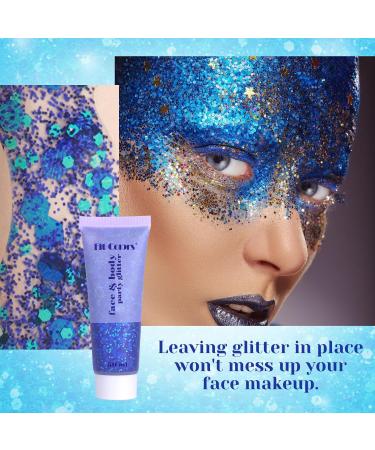 Body Glitter Gel 50ml - Dark Blue Festival Makeup & Party Accessories | Sparkle & Shine with Glitter Liquid Gel for DIY Nails & Lips - Buy Online on GoSupps.com