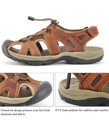 7Strobbs Men's Closed Hiking Sandals | Breathable Trekking & Beach Sandals | Size 41-45 | Light Brown - Buy Online on GoSupps.com