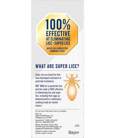 RID MAX Lice Removal Kit - Pesticide Free, Easy-to-Use, 100% Effective - Includes RIDvantage Comb and Solution (4 Ounces) - 2 Piece Set - Buy Online on GoSupps.com