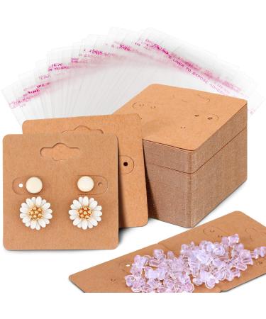 WILLBOND Earring Card Holder Jewelry Display Cards  Earring Backs and Self Sealing Bags Cellophane Bags for Earrings Necklace Jewelry Display ()