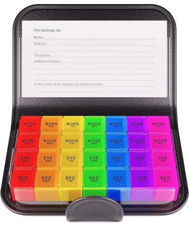 JFA Medical Weekly Small Travel Pill Box Organizer | 7-Day Reminder for Medicines, Supplements, Vitamins | 4 Compartments per Day | Multicolor | 8 Count - Buy Online on GoSupps.com