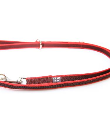 IDC Color & Gray Adjustable Dog Leash with Double Snap Hook - 20mm x 2.2m | Red-Grey | International Shipping Available - Buy Online on GoSupps.com