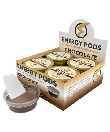 Chocolate Energy Pods Snack Fudge & Compact Meal Replacement Cup Sugar-Free Gluten-Free Keto Vegetarian 10g Whey Protein Made with Gourmet Cacao (Pack of 8)