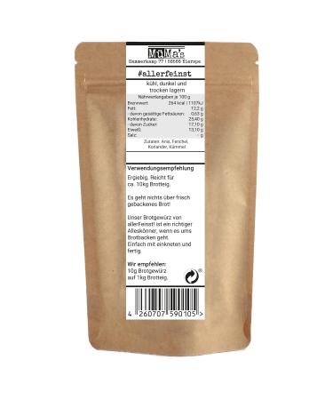 Most fine!- bread spice - premium bread spice mix ground - for rustic farming bread and other breadback ideas 1 Pack (1 x 100g)