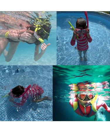 Phitnis Kids Snorkel Set - Dry Top Mask for Boys and Girls (Pink) | Anti-Fog, Anti-Leak Snorkeling Gear for Children Ages 4-12 - Buy Online on GoSupps.com
