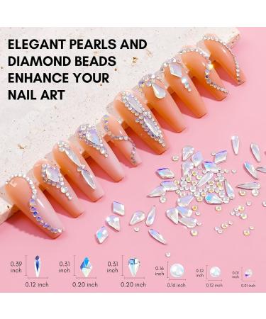 Makartt Nail Strass Glue Kit | 8ml Gel Nail Brush with Mixed Color Diamond Beads for Sparkling DIY Manicure & Halloween Decor - Buy Online on GoSupps.com