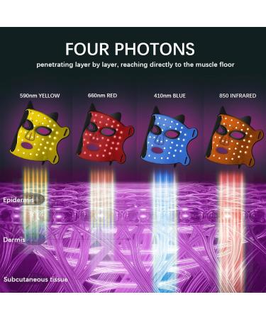 Soins de la lumi re rouge pour le visage soins de la peau du visage LED | Soins de la peau du visage respirants avec synchronisation 3 vitesses Soins de la peau l gers 4 couleurs avec - Buy Online on GoSupps.com