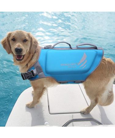 Vivaglory Dog Lifeguard Vest - Skin-Friendly Neoprene Swimming Aid for Large Dogs | Blue L (Chest 64-71cm) - Secure & Durable with D-Ring & Quick Closure - Buy Online on GoSupps.com