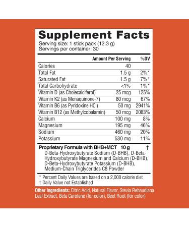 Real Ketones Orange Blast - Exogenous Keto Drink Mix Powder - 30 Packets - Buy Online on GoSupps.com