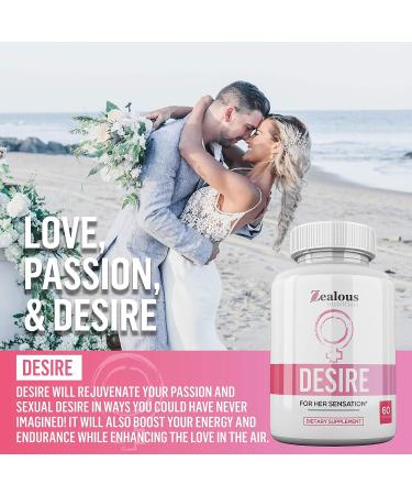 Zealous Nutrition Desire Female Enhancement Pills - Natural Mood Booster for Women - Hormone Balance & Menopause Relief - 60 Caps - Buy Online on GoSupps.com