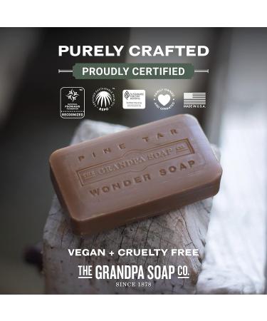 Pine Tar Bar Soap by The Grandpa Soap Company | Original Wonder Soap | 8-Pack 4.25 Oz Bars | Cleanser, Deodorizer & Moisturizer - Buy Online on GoSupps.com