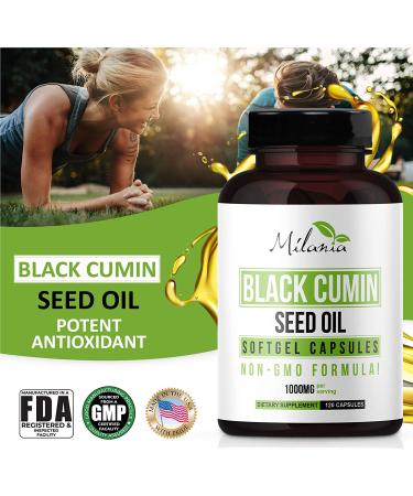 Black Seed Oil Capsules 120 Softgels - Omega 3 6 9 Supplement - Immune, Digestive & Heart Health Support - Halal, Non-GMO - 120 Count - Buy Online on GoSupps.com