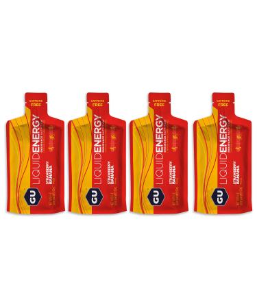 GU Energy Liquid Gels - 4 x 60g Gel Taster Pack - Sports Energy Gels for Running Cycling Triathlon (Strawberry Banana)