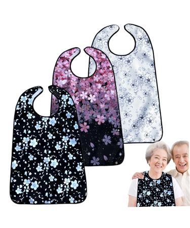 Adult Bib for Men and Women 3Pcs Waterproof Bibs Adult Bibs for Elderly Washable Reusable Clothing Protector for Adults 19.7x29.5'' Desktop Supplies