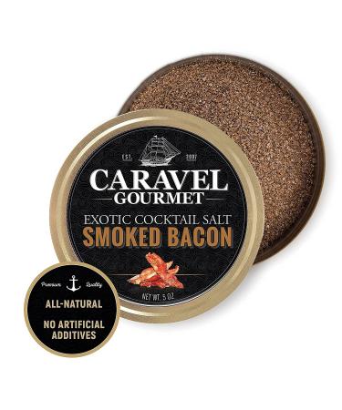 Caravel Gourmet Smoked Bacon Cocktail Salt 5oz - All Natural Bacon Salt for Bloody Marys and Margaritas - Buy Online on GoSupps.com