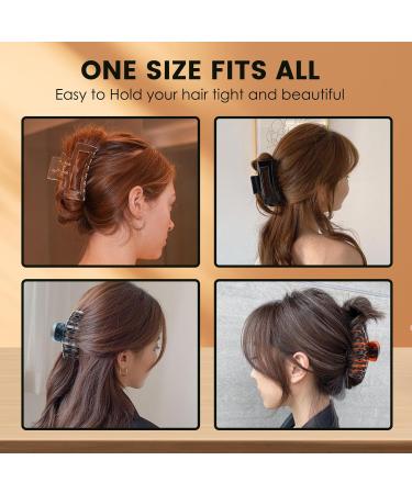 Zou.rena Hair Claw Clips for Women & Girls | 8-Piece Set for Short Thin & Long Thick Hair | 3.35 & 3.5 Glossy Color Clips - Ideal for All Hair Types - Buy Online on GoSupps.com