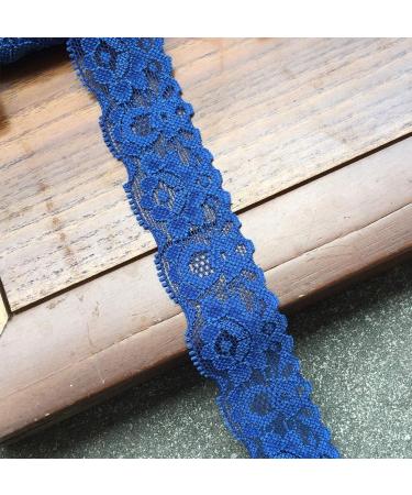 Lace Realm 1-1.5 Inch Wide Embroidery Floral Lace Elastic Trim Fabric - 4 Colors - DIY Craft Supply - 9 Assorted Patterns - 1 Yard Each - 5802 - Buy Online on GoSupps.com
