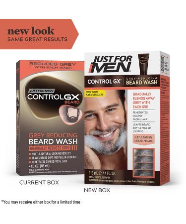 Just For Men Control GX Beard Wash Shampoo - Gradual Grey Reduction, Fuller Softer Beard - 4 Fl Oz - Buy Online on GoSupps.com