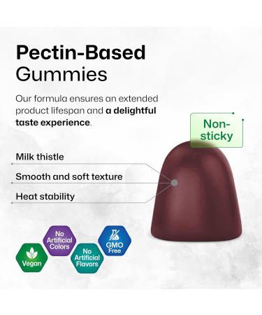 BIO KRAUTER Milk Thistle Liver Detox Gummies - 1500 mg Strength - 60 Chews - Silymarin Milk Thisle Supplement - Vegan Gelatine-Free Formula - Buy Online on GoSupps.com