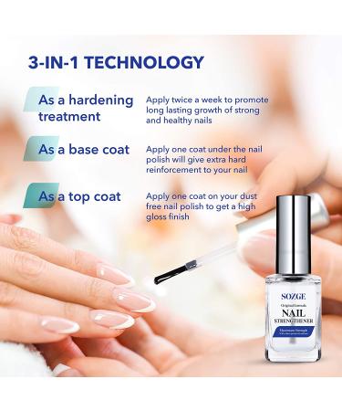 Extra Strong Nail Strengthener Serum - Top/Base Coat for Weak & Damaged Nails - Cuticle Care Growth Treatment - 1 Pack - Buy Online on GoSupps.com